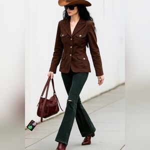 BIANCA Nygard🐞Neutral Linen Blend Brown Blazer with 4 Pockets Sz: 12P